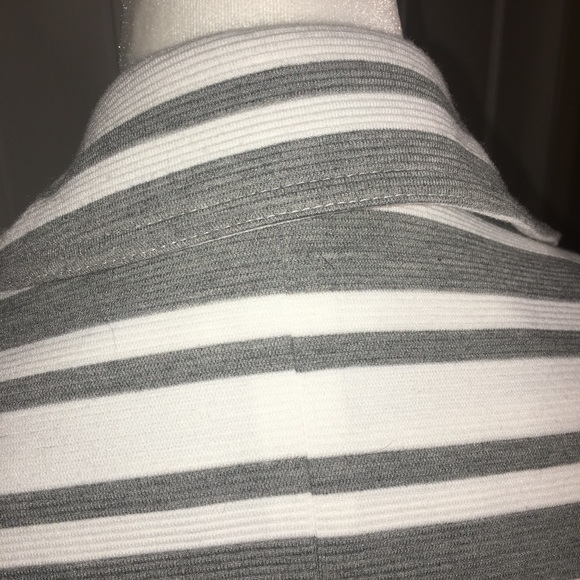 Bagatelle Small Gray & White Stripe Moto Jacket - Picture 7 of 10